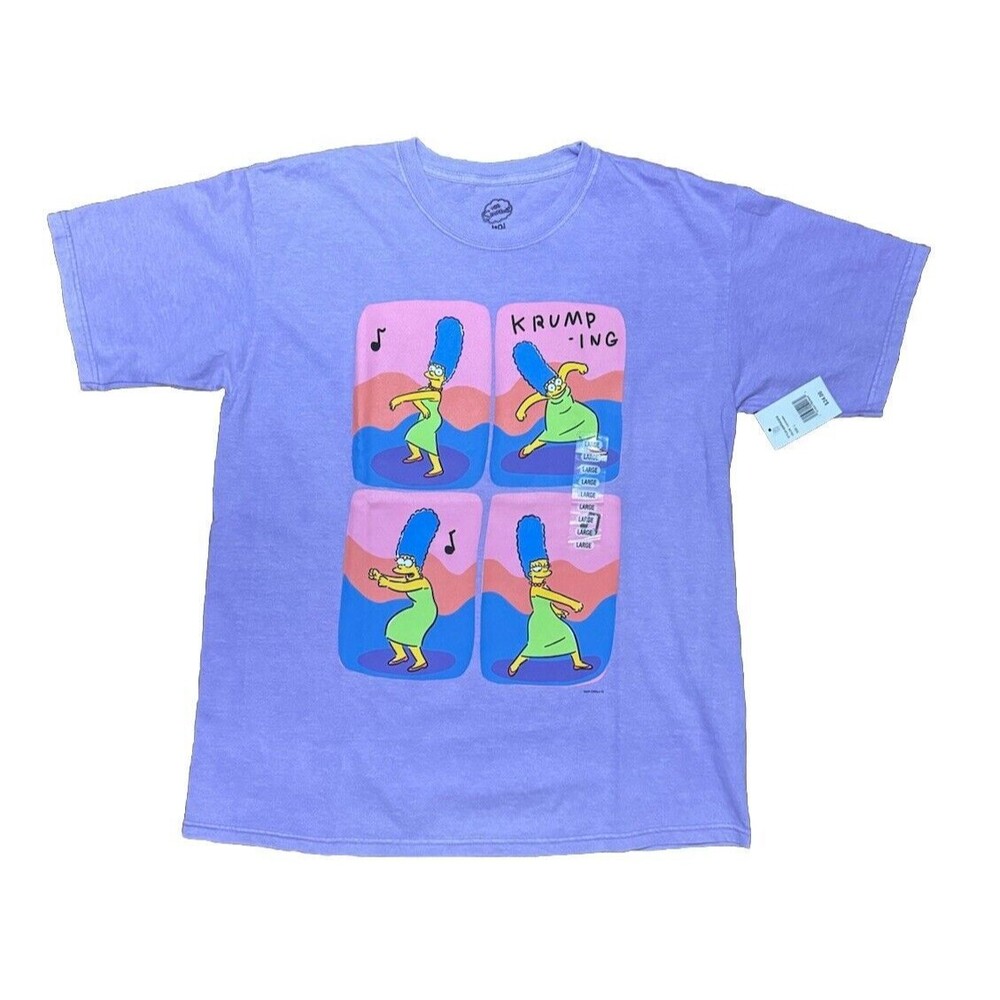 NWT The Simpsons Marge 'Krumping' Lavender Graphic T-Shirt 100% Cotton
